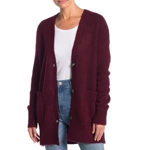 Elodie Burgundy Cardigan Sweater